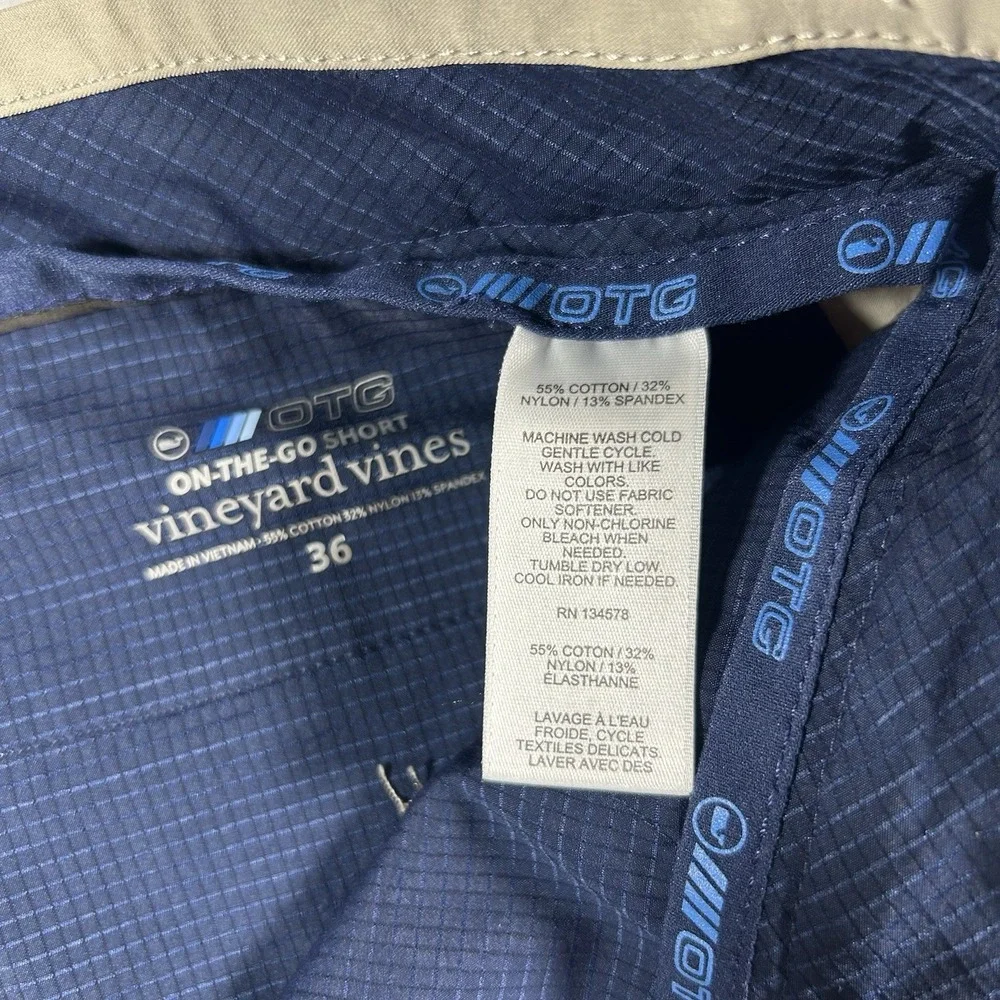 Vineyard Vines OTG On-The-Go Shorts Men's 36 Khaki Performance Stretch Golf